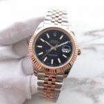 (EW) Replica Rolex Datejust II 41mm 2-Tone Rose gold Jubilee Black Watch ETA3255